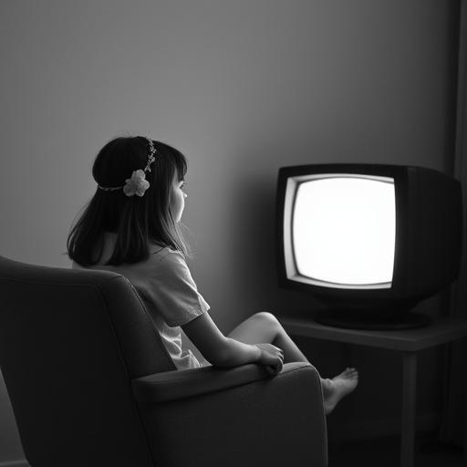 Girl watching TV